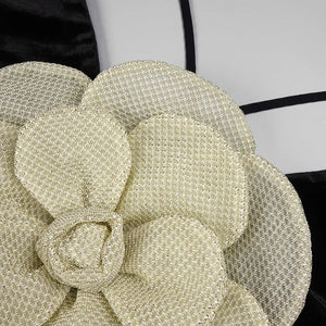 Velvet Dressing Gown with Gold Floral Accent - Chiccharm
