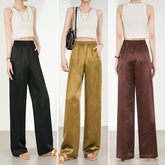 Textured Wide-Leg Satin Pants