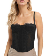 Noir Seduction Lace Bustier Corset Top