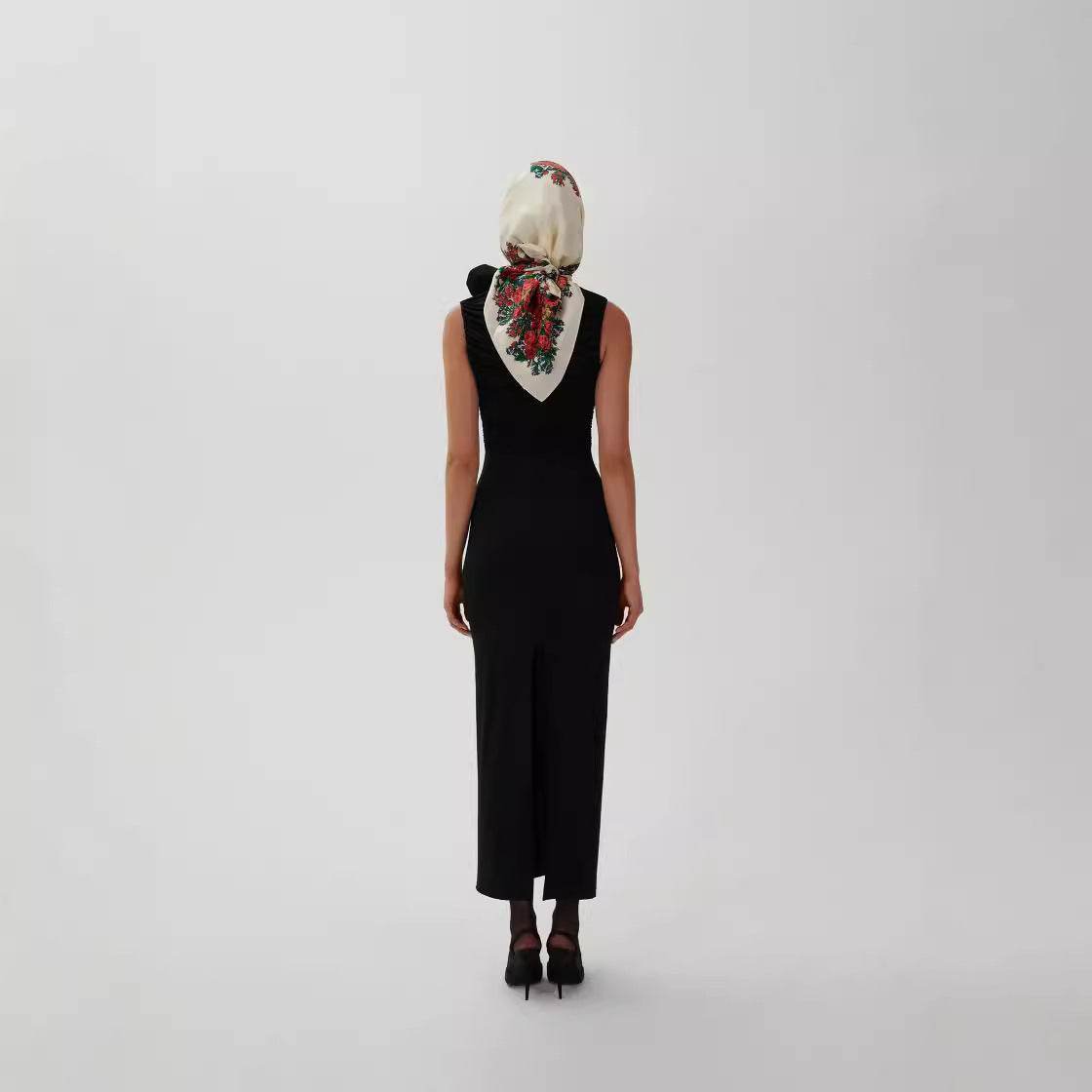 Vienna Rose Pleated Sheath Dress Midi