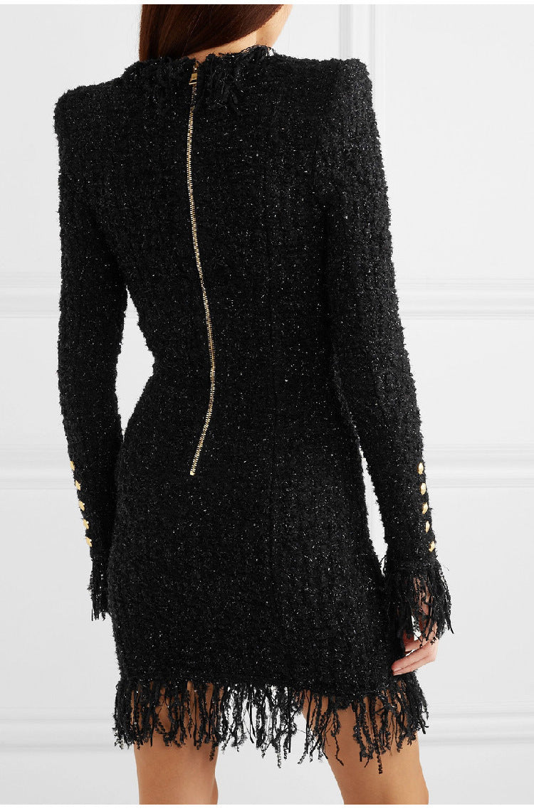 Elegance Black Structured Blazer Dress - Chiccharm