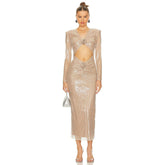 Rose Champagne Cut-Out Gown - Chiccharm