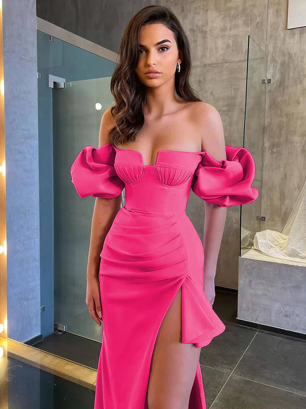 Pink Lace Midi Dress - Chiccharm boutique