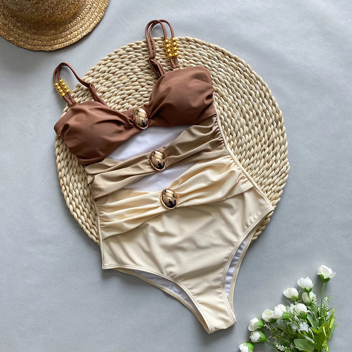 Colorblock Glam Cutout Swimsuit
