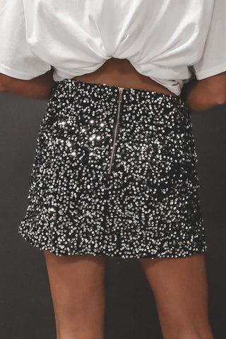 Sequined Glam Mini Skirt