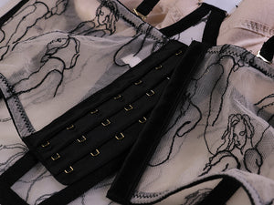 Abstract Muse Embroidered Mesh Corset Top - Chiccharm Boutique
