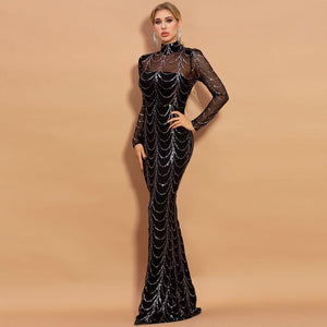 Allure Sequin Dress Maxi-chiccharm 