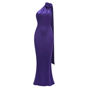 Amethyst Bloom Satin Gown - Chiccharm Boutique