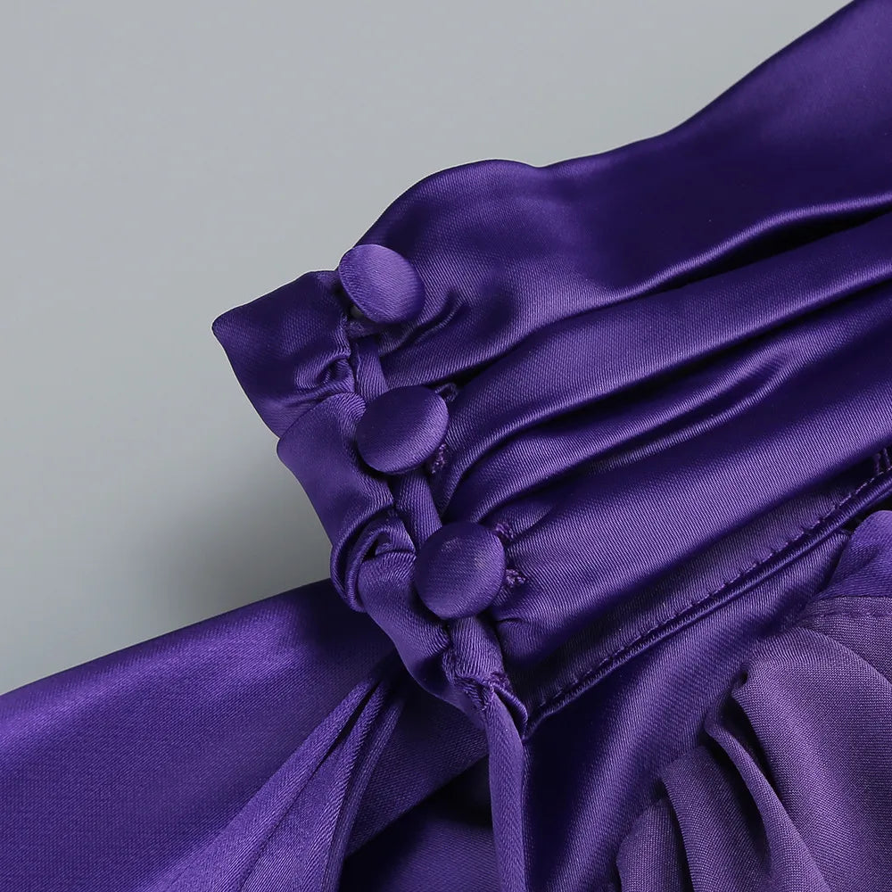 Amethyst Bloom Satin Gown - Chiccharm Boutique