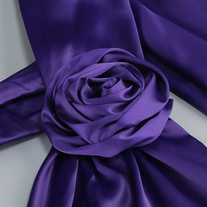 Amethyst Bloom Satin Gown - Chiccharm Boutique