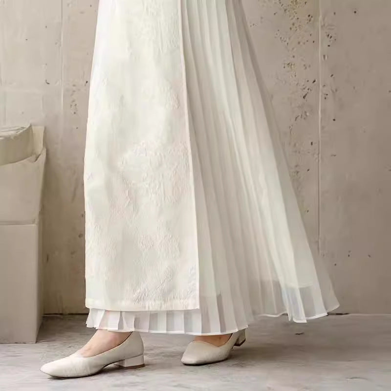 Artistic Pleated Textured Skirt - Chiccharm Boutique