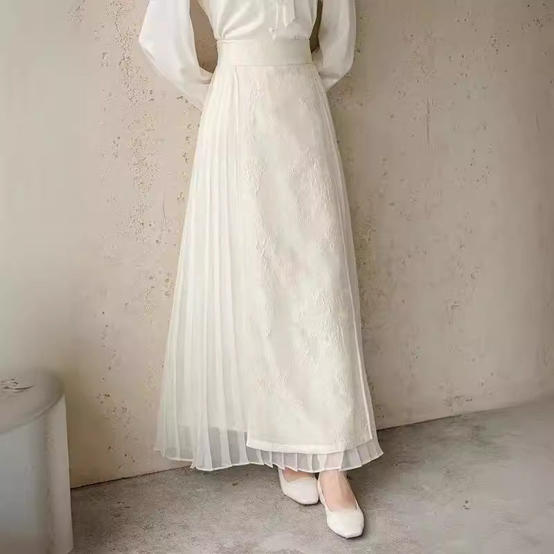 Artistic Pleated Textured Skirt - Chiccharm Boutique