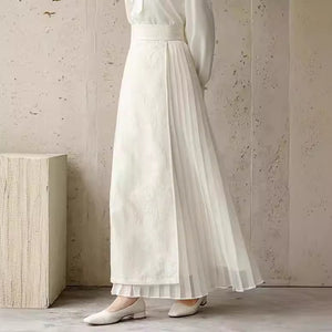 Artistic Pleated Textured Skirt - Chiccharm Boutique