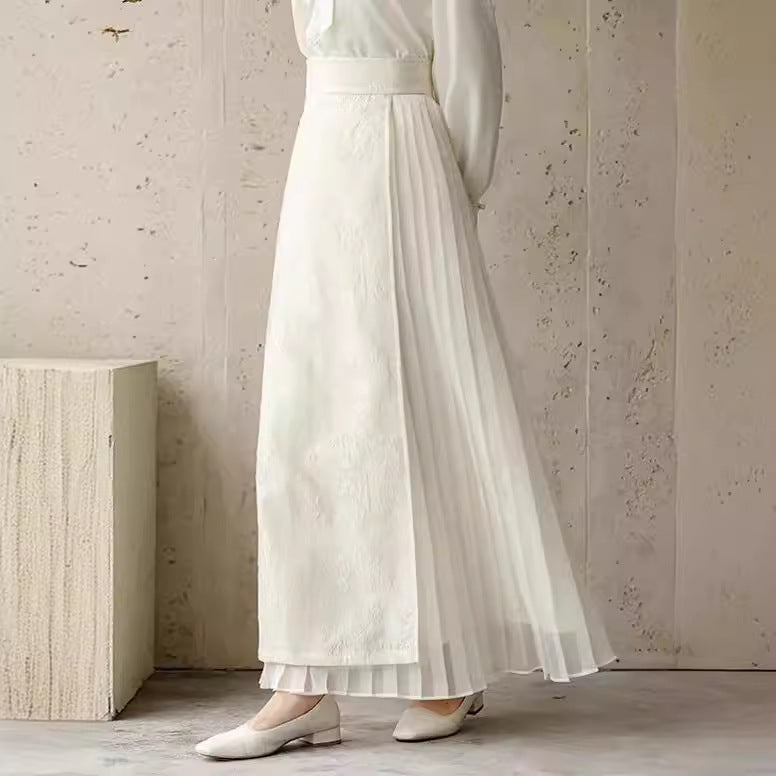 Artistic Pleated Textured Skirt - Chiccharm Boutique