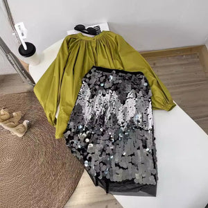 Artistic Sequin Midi Skirt - Chiccharm Boutique