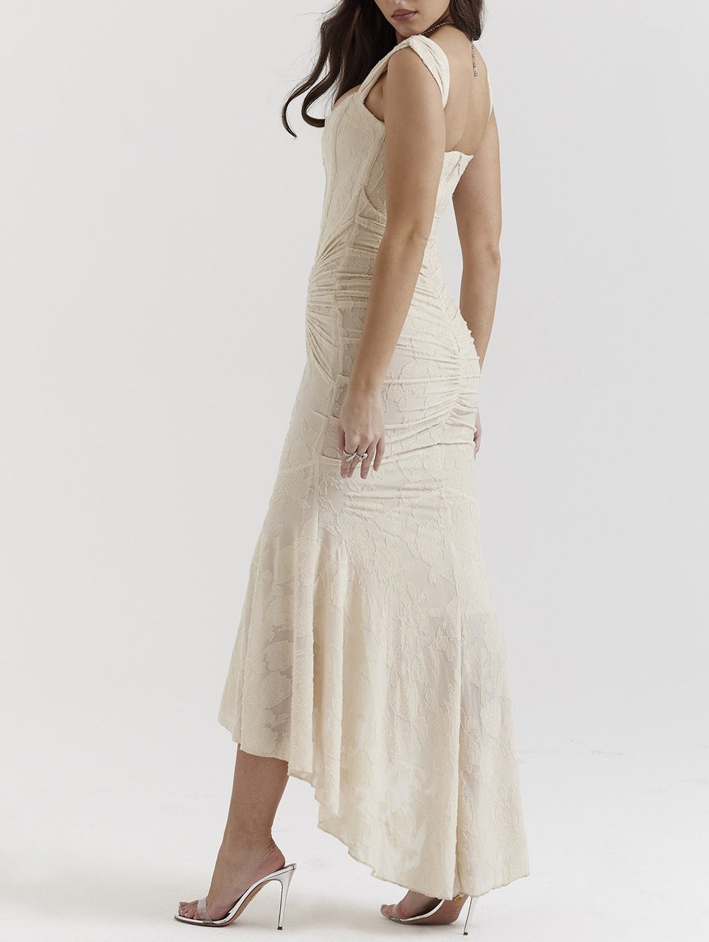 Bodycon Floral Lace Off The Shoulder Wedding Dress - Chiccharm