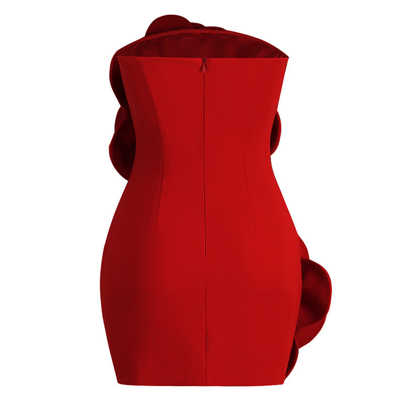 Bold Bloom Red Strapless Mini Dress - Chic charm