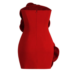 Bold Bloom Strapless Mini Dress - Chiccharm Boutique