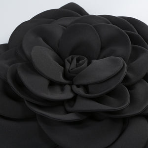 Bold Bloom black Strapless Mini Dress - Chic charm