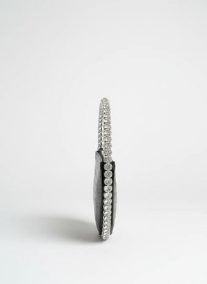 Diamante Round Leather Clutch - Chiccharm Boutique
