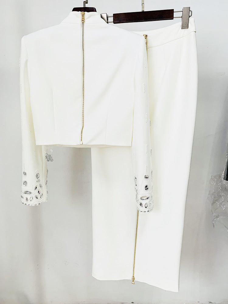 Diamond Embellished Co-Ord with Maxi Skirt - Chiccharm Boutique