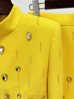 Diamond Embellished Co-Ord with Maxi Skirt - Chiccharm Boutique