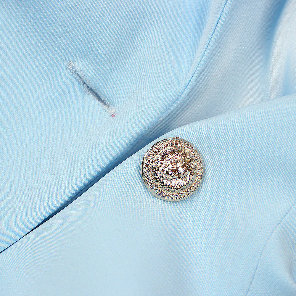 Double-Breasted Crystal Blazer Dress- Chiccharm