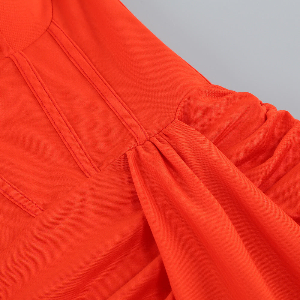 Draped Bustier Dress Maxi with Thigh-High Split - Chiccharm Boutique