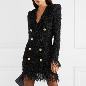 Elegance Black Structured Blazer Dress - Chiccharm Boutique