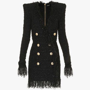 Elegance Black Structured Blazer Dress - Chiccharm