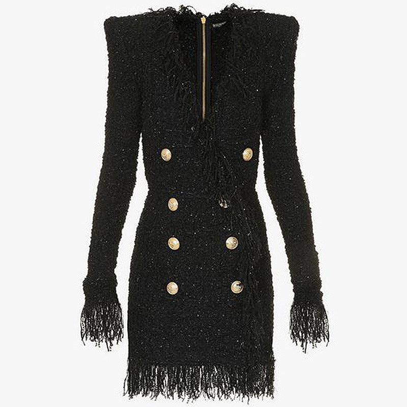 Elegance Black Structured Blazer Dress - Chiccharm