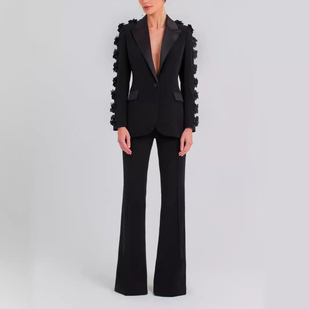 Elegant Embellished Statement Suit - Chiccharm Boutique