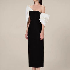 Elegant Off-Shoulder Bow-Back Dress For Evening - Chiccharm Boutique