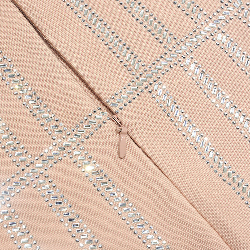 Elegant Strapless Beaded Dress With Fringe​  - Chic Charm