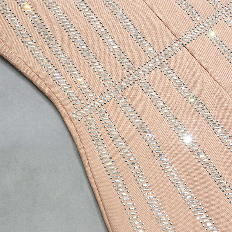 Elegant Strapless Beaded Dress With Fringe​  - Chic Charm