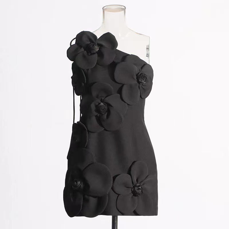  Embellished Orchid Petal Mini Dress - Chic Carm
