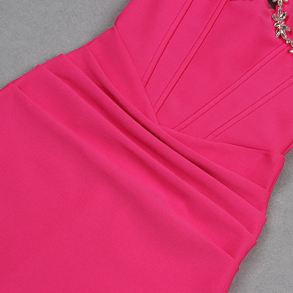 Embellished Strap Bodycon Dress - Chiccharm Boutique