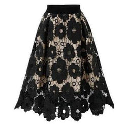 Emerald Floral Lace Midi Skirt - Chiccharm Boutique