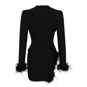  Feather Trim Blazer Dress From New Collection - Chic Charm