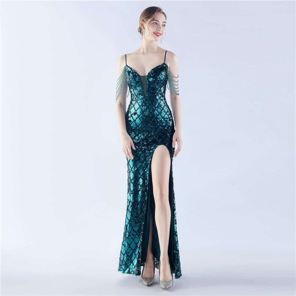 Fishbone Dress Ratchet Sequin - Chiccharm Boutique