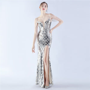 Fishbone Dress Ratchet Sequin - Chiccharm Boutique