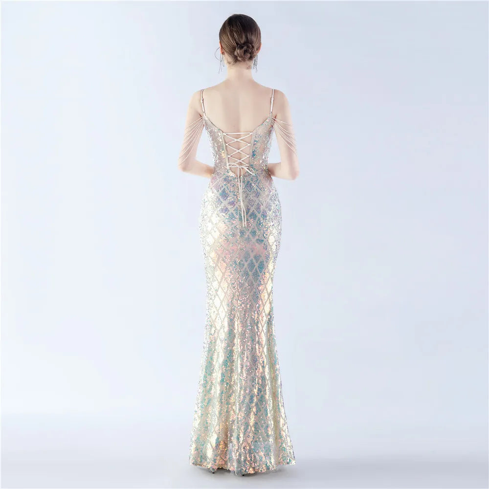 Fishbone Dress Ratchet Sequin - Chiccharm Boutique