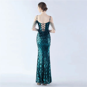 Fishbone Dress Ratchet Sequin - Chiccharm Boutique