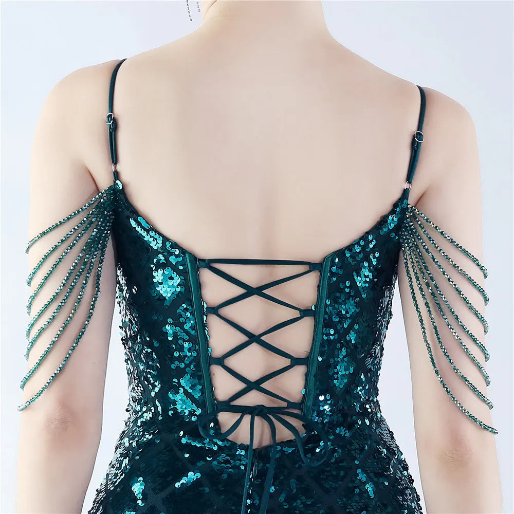 Fishbone Dress Ratchet Sequin - Chiccharm Boutique
