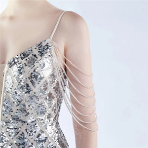 Fishbone Dress Ratchet Sequin - Chiccharm Boutique