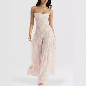 Floral Mesh Maxi Dress - Chiccharm Boutique