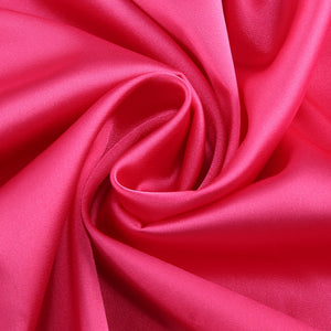 Fuchsia Satin Deep-V Evening Gown - Chiccharm Boutique