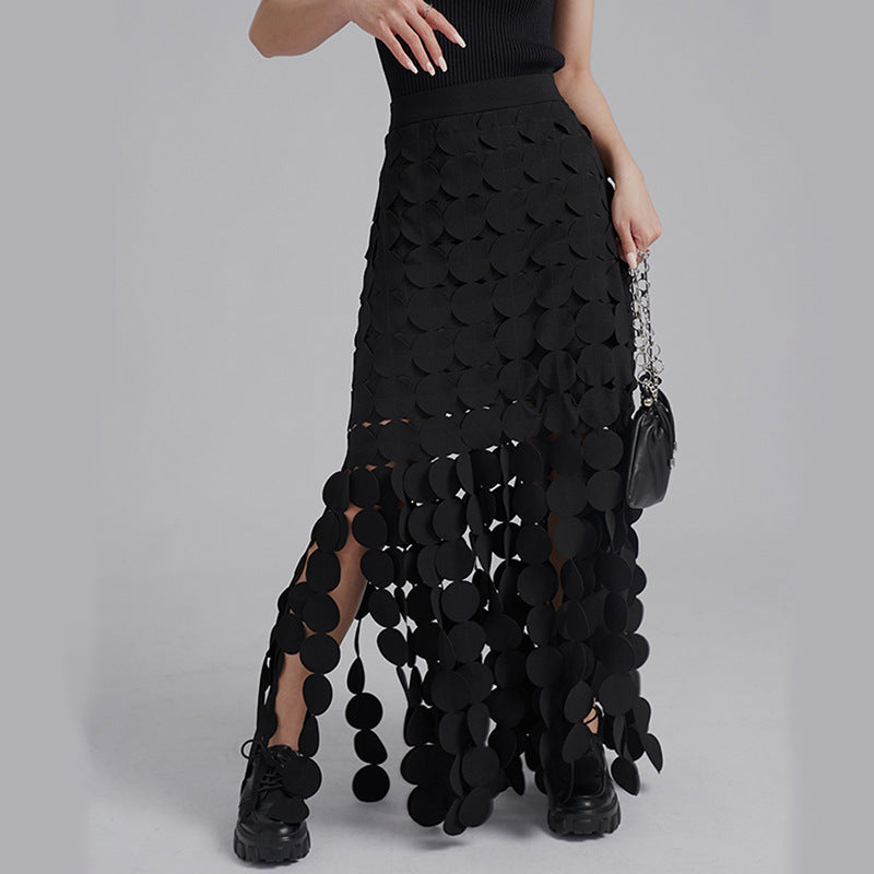 Geometric Layered Maxi Skirt - Chiccharm Boutique