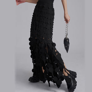 Geometric Layered Maxi Skirt - Chiccharm Boutique