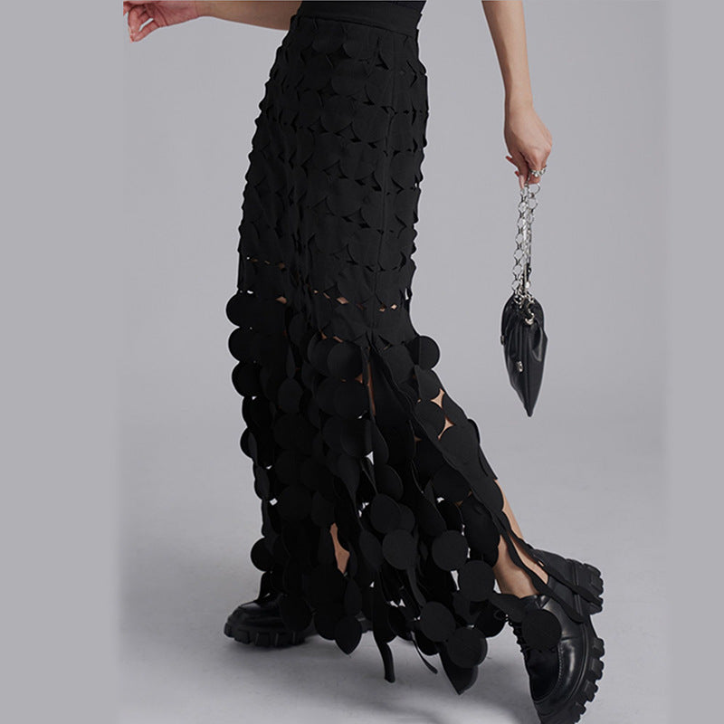 Geometric Layered Maxi Skirt - Chiccharm Boutique